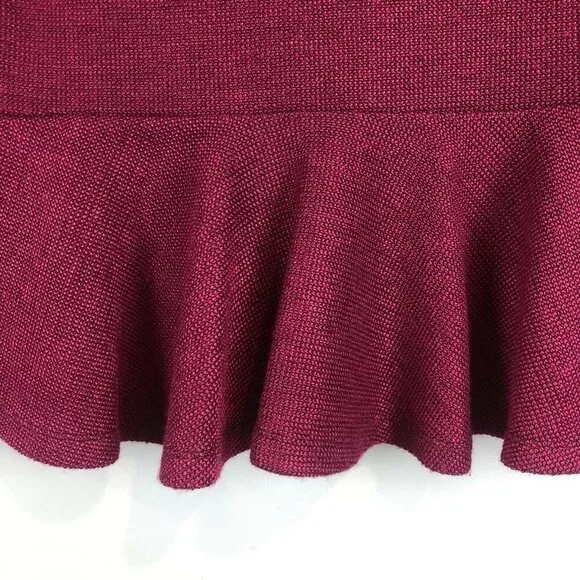 Anthropologie Dolce Vita Burgundy Beaded Gem Drop Peplum Sweater S - Picture 8 of 8